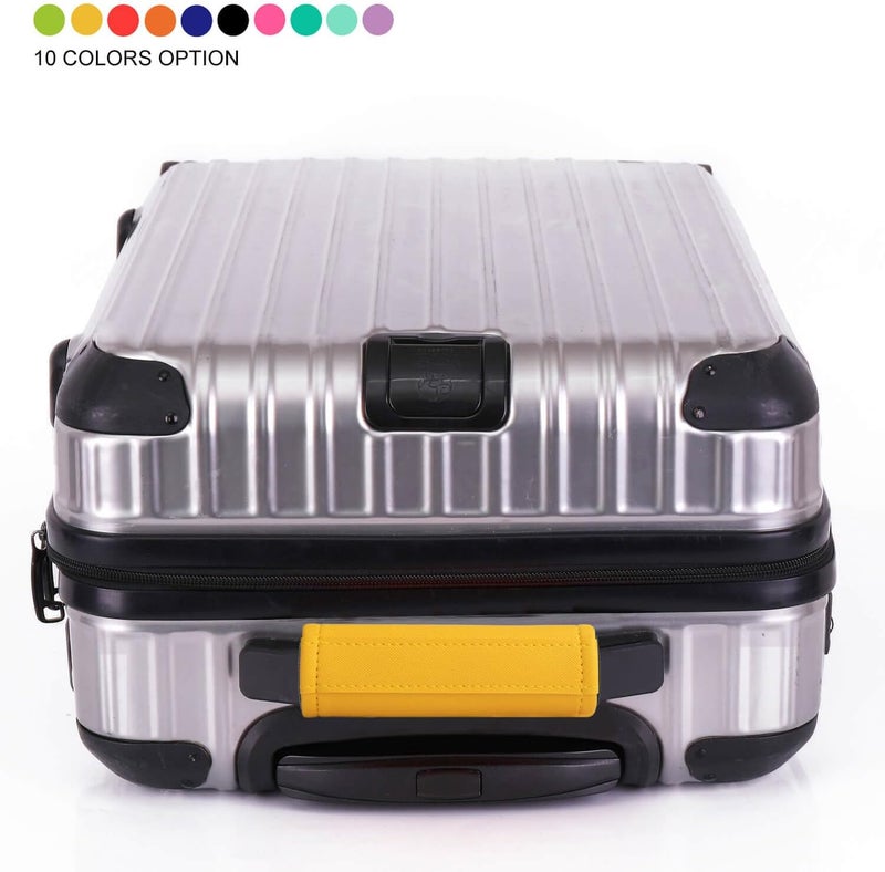 Gowraps Luggage Handle Wrap 5 Pack-Leather Luggage Handle Wraps for Suitcase/Handbag/Duffel Bag/Car Bright Luggage Identfier/Handle Covers/Grips Luggage Accessories for Travel 3.0 (Yellow) - Image 5